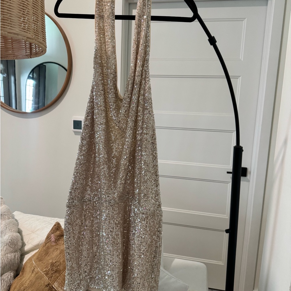 Lovers + Friends Lyon Sequin Halter Top Dress